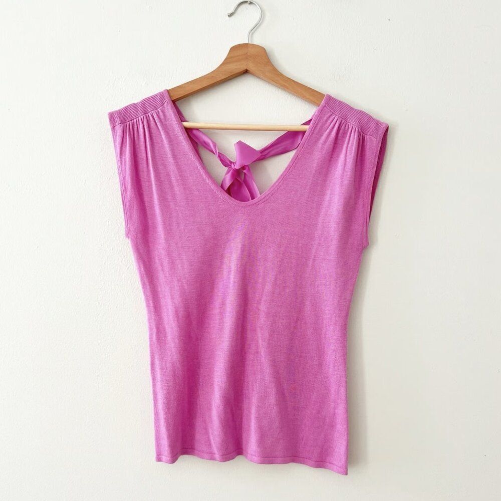 Lilly Pulitzer 'Grady Sweater' Top with Ribbon tie in the back in "Pansy Purple"